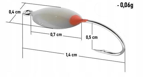 Mormyszka Wolframowa fosforowa Podlodowa z oczkiem na Arena.pl