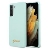 Guess GUHCS21MLSLMGLB S21+ G996 niebieski/blue hardcase Silicone Script