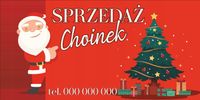 Baner reklamowy TWÓJ NAPIS choinki 200x100 cm TANI