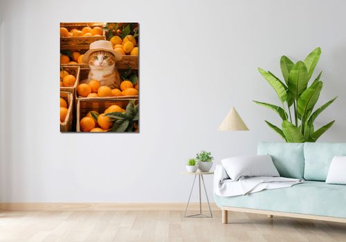 Obraz 70x100cm Kot w Pomarańczach na Arena.pl