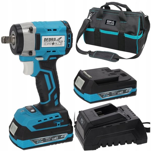 KLUCZ UDAROWY DEDRA akumulatorowy SAS+ALL 2Ah 350Nm 1/2" +Torba narzędziowa zdjęcie 1