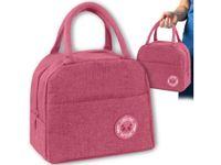 Torba termiczna śniadaniowa izolacyjna na piknik plażę lunch różowy