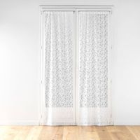 FIRANY ZE WZOREM LIŚCI BIAŁE ELEGANCKIE TRWAŁE MANON 70X240 CM ZESTAW 2 SZT