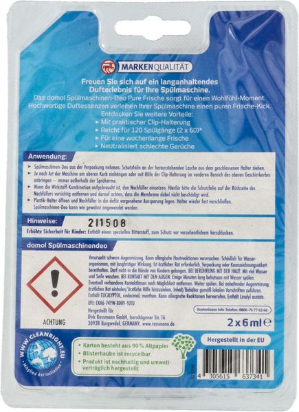 DOMOL ZAPACH DO ZMYWARKI 2 X 6 ML zdjęcie 2