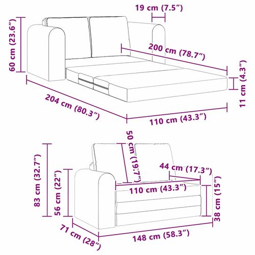 Sofa Bed Niebieski 148 x 71 x 83 cm Aksamit na Arena.pl