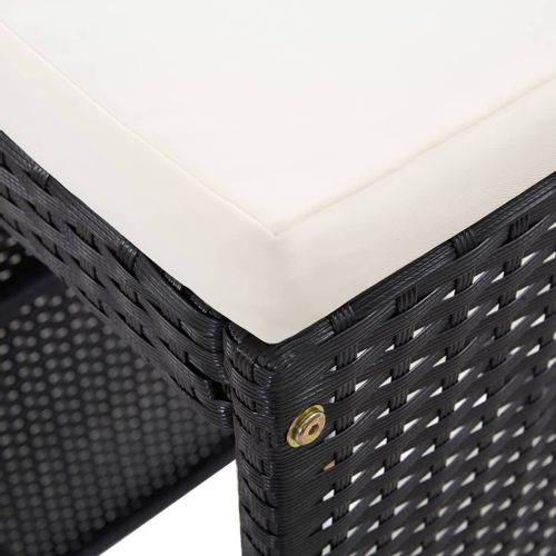 Emaga 9-cz. zestaw ogrodowych mebli barowych, ratan PE, czarny na Arena.pl