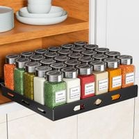 Organizer na przyprawy wysuwany do szafki duży regał teleskopowy czarny