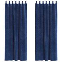 Zasłony z zasłonami 2 pcs granatowy 140 x 225 cm Aksamit