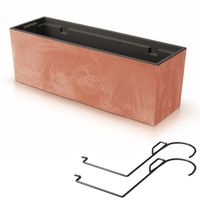 Skrzynka doniczka balkonowa uchwyty 58x19 cm terakota