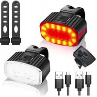 Lampka na Rower Rowerowa LED USB Mocna na Kierownicę OŚWIETLENIE PRZÓD TYŁ