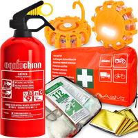 GAŚNICA 1KG OGNIOCHRON APTECZKA DIN13164 FLARA OSTRZEGAWCZA STROBOSKOP LED