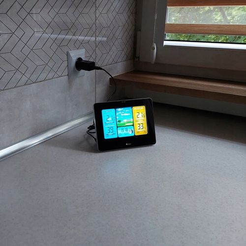 Stacja Pogodowa Pogody Higrometr Bezprzewodowa Termometr Czujnik Zegar Data na Arena.pl