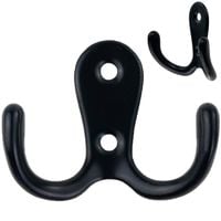 WIESZAK NA UBRANIA HACZYK PODWÓJNY CZARNY METALOWY