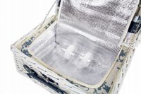 KOSZ NA PIKNIK KOSZYK PIKNIKOWY WIKLINOWY TERMICZNY Z WYPOSAŻENIEM DLA 2 OS