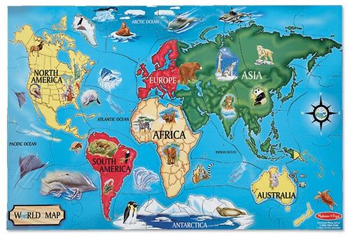 Melissa Puzzle Podłogowe Mapa Świata 33 el. na Arena.pl