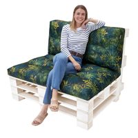 Zestaw poduszek na palety "Flora" 120x80cm wodoodporne do ogrodu, zielona