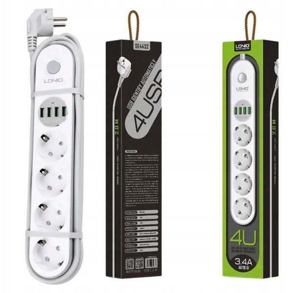 Listwa zasilająca Ldnio SE4432 z ładowarką USB zdjęcie 8
