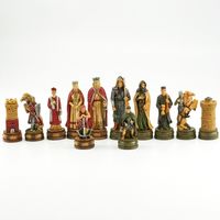 Ręcznie Malowane Figury Szachowe Camelot 8cm z Żywicy 32szt
