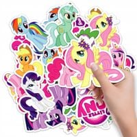 NAKLEJKI NA ZESZYT NALEPKA Z POSTACIAMI KUCYKI MY LITTLE PONY WZORY 10SZT