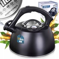 Czajnik CZARNY gwizdek termometr do gotowania wody na kuchenkę gaz indukcję