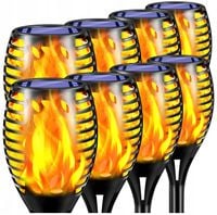 LAMPA SOLARNA POCHODNIA OGRODOWA LAMPKI SOLARNE DO OGRODU LED 8 SZTUK