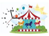 60CM 40CM ZEGAR OBRAZ KARUZELA DRUK PŁÓTNO RAMA