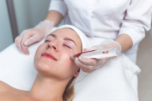 derma pen mezoterapia mikroigłowa do twarzy skóry stamp wkłady + kartridże na Arena.pl