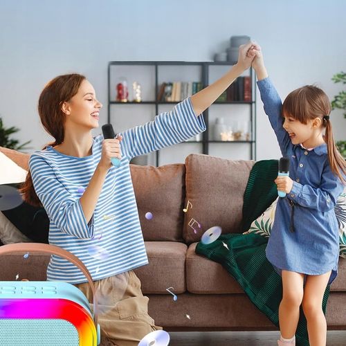 ZESTAW KARAOKE 2 MIKROFONY + GŁOŚNIK BEZPRZEWODOWY BLUETOOTH SUPER DŹWIĘK na Arena.pl