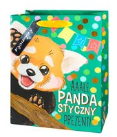 Torebka na prezent zwierzęta - zielona - XL