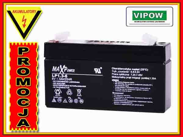 BAT0400 Akumulator żelowy 6V 1.3Ah MaxPower zdjęcie 1