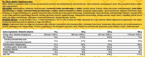 GAINER białko węglowodany Real Pharm Real Mass białko 3kg CIASTECZKOWY na Arena.pl