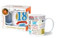 kubek premium Urodziny 18 (niebieska, cyfry, roczniki) Q 1020