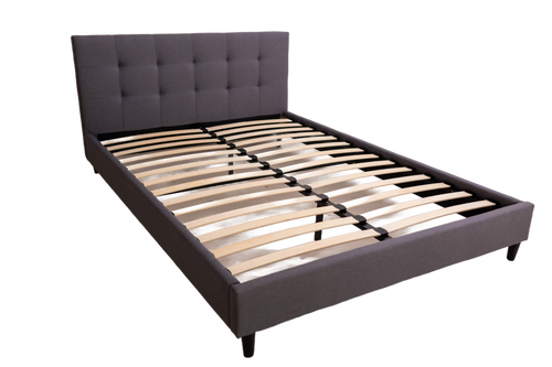 NERI 160X200 ŁÓŻKO TAPICEROWANE SZARE STELAŻ Z MATERACEM na Arena.pl