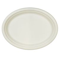 Talerzyki białe owalne z trzciny cukrowej patera, 26 x 19 cm 6 szt.