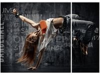 OBRAZ DZIEWCZYNA TAŃCZĄCA BREAKDANCE