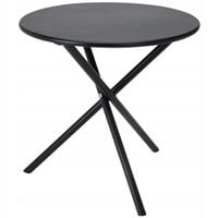 Stolik Metalowy okrągły czarny 48xh48 cm STÓŁ Kawowy Loft do Salonu Taras