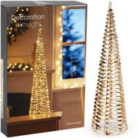 Choinka Świecąca Złota Stożek Świąteczny Ozdobny na Boże Narodzenie 60 cm
