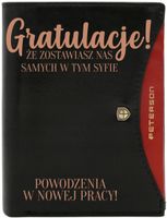 Portfel męski skórzany GRAWEROWANY prezent GRATULACJE NOWEJ PRACY