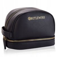 BETLEWSKI Kosmetyczka męska damska kuferek duża na suwak pojemna