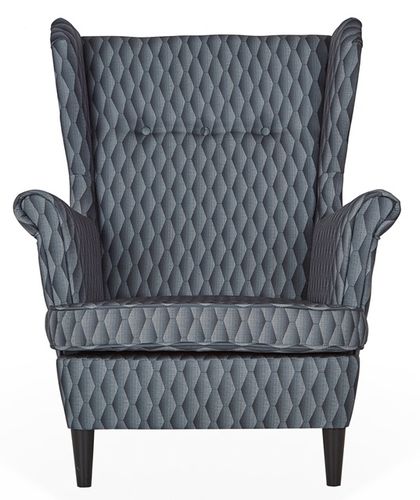 Fotel uszak ARI PRINT z podnóżkiem skandynawski Family Meble wzór druk na Arena.pl