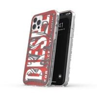 diesel snap case clear aop iphone 12 promax czerwono-szary/red-grey