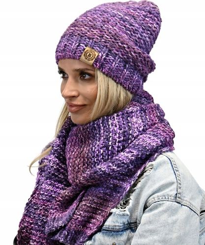 Gruby Modny Kobiecy Zestaw Zimowy Melanżowy Wz2 na Arena.pl