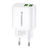 ładowarka sieciowa 100-240v 30w 2.4a 2x usb-a biała