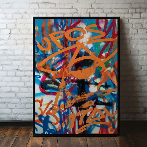 Plakat abstrakcje graffiti spray 40x50 cm w czarnej ramie na Arena.pl