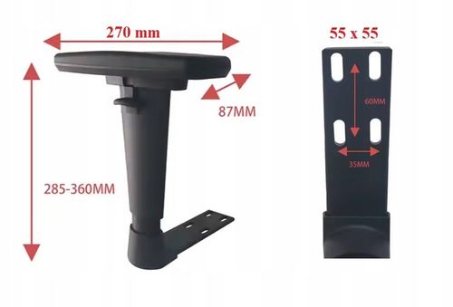 Podłokietniki regulowane do krzesła fotela biurowego 3D- 2 szt. para na Arena.pl