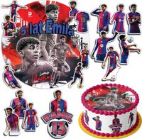 ZESTAW OPŁATEK NA TORT 30CM +17 POSTACI - LAMINE YAMAL + IMIĘ 24CM 26CM