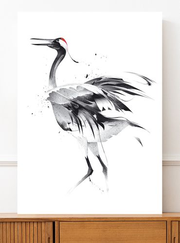 Plakat ptak czapla abstrakcja 30x40 cm na Arena.pl