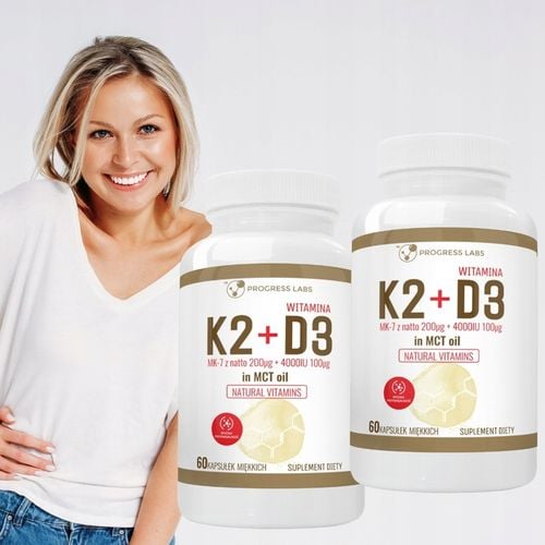 WITAMINA K2 MK-7 200mg+D3 4000IU OLEJU MCT 2 x 60 kapsułek na Arena.pl