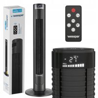 Wentylator podłogowy wiatrak stojący kolumnowy Wessper cichy 4 tryby pilot