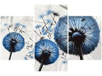 60 90CM OBRAZ 3 ELEM DMUCHAWCE NIEBIESKIM KOLORZE ŚCIENNY DRUK PŁÓTNO